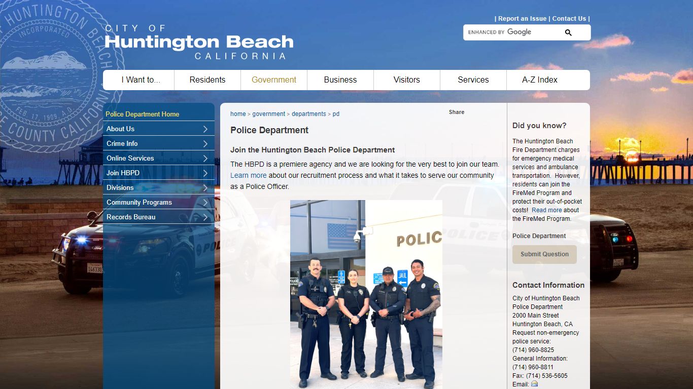 City of Huntington Beach, CA - Police Department